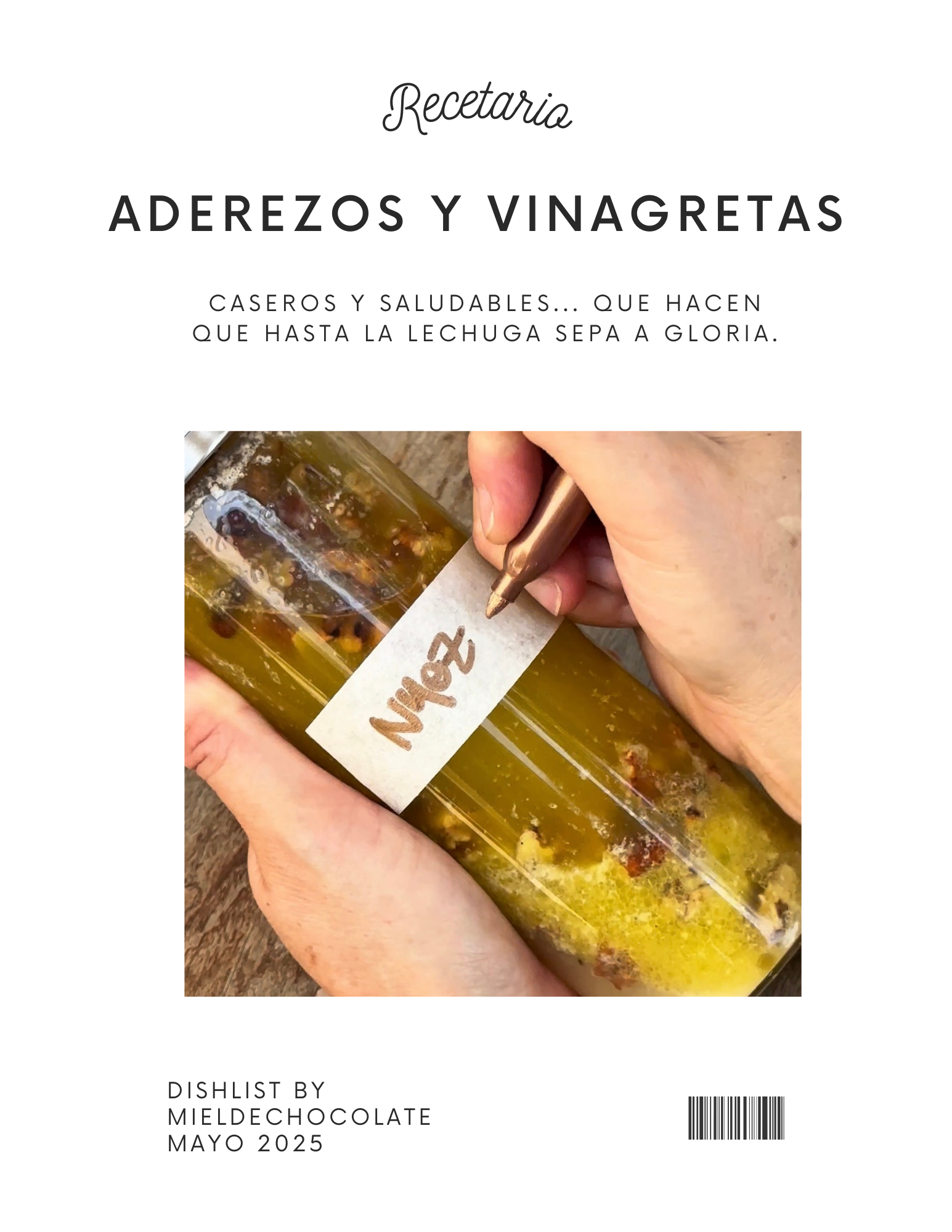 RECETARIO ADEREZOS Y VINAGRETAS CASERAS