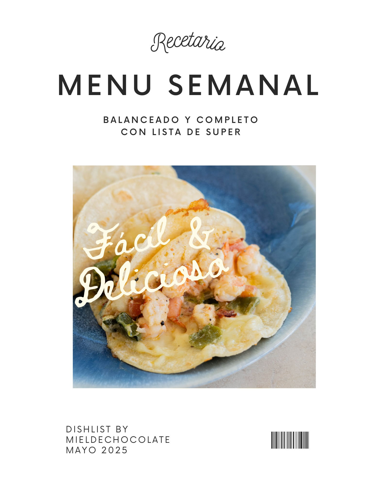 RECETARIO MENU SEMANAL